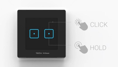 Bezprzewodowy włącznik dwupolowy czarny FS-02 Tech Sterowniki