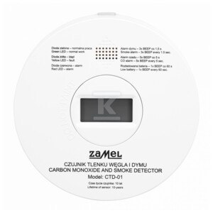 CZUJNIK TLENKU WĘGLA I DYMU TYP: CTD-01