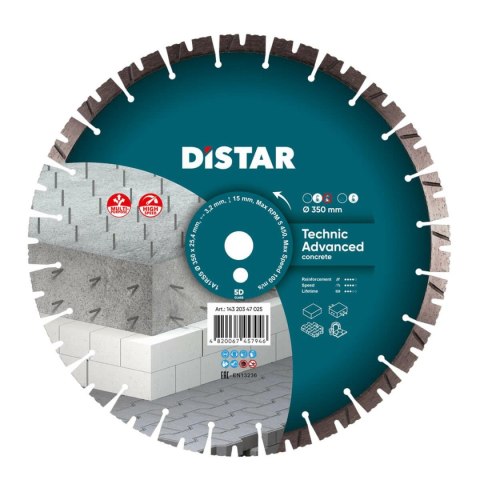 DISTAR TARCZA DIAMENTOWA TECHNIC ADVANCED 350 x 3,5/2,5 x 25,4mm