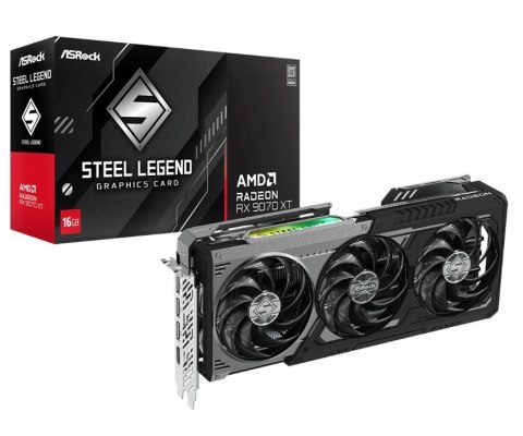Karta graficzna Radeon RX 9070 XT STEEL LEGEND DARK 16GB GDDR6 256bit 3DP/HDMI