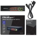 Przełącznik sieciowy SWITCH FAST ETHERNET PoE 4x RJ45 PoE 1x RJ45Uplink 1x SFP | 65W | 1000 Mb/s