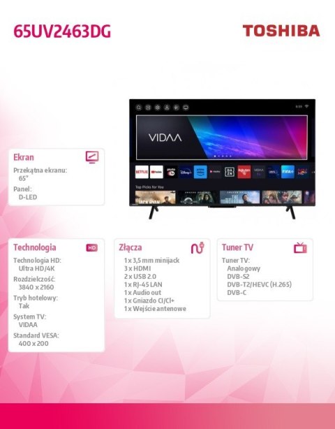 Telewizor LED 65 cali 65UV2463DG