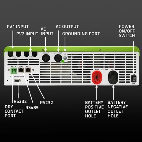 Hybrydowy Inwerter solarny Off-Grid 11000W | 160A | 48V | MPPT | BMS | Sinus | opcja Wi-Fi | Power Factor 1.0