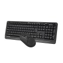 A4Tech FG1012S Zestaw klawiatur CZ, czarna z myszą optyczną bezprzewodową, 2.4 [Ghz]