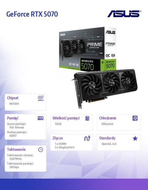 Karta graficzna GeForce RTX 5070 OC PRIME-RTX5070-O12G