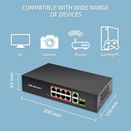 Przełącznik sieciowy SWITCH FAST Ethernet 8x RJ45 PoE 2x RJ45 Uplink 1x SFP | 120W | 1000Mb/s