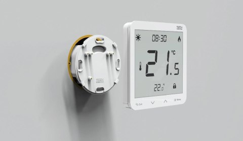 Przewodowy dwustanowy regulator pokojowy podtynkowy biały ST-297z v3 Tech sterowniki