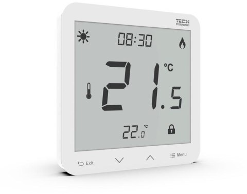 Przewodowy dwustanowy regulator pokojowy podtynkowy biały ST-297z v3 Tech sterowniki