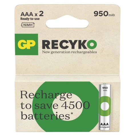 Akumulatorki R03/AAA Ni-MH 950mAh blister 2szt. GP RECYKO