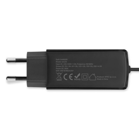 Ładowarka sieciowa 90W GaN | 5-20V | 3-4.5A | USB-C 3.1