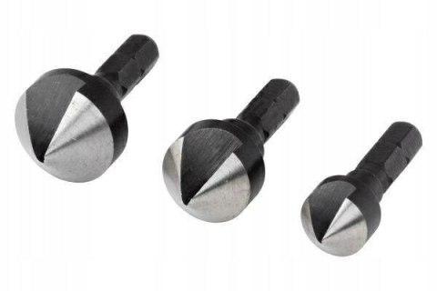 WOLFCRAFT POGŁĘBIACZ 12, 16, 19mm TRZPIEŃ 6-KĄT 3 szt.