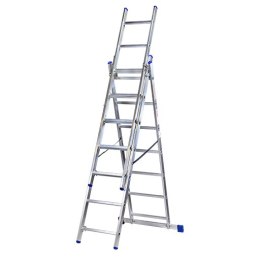 KASTOM DRABINA ALUMINIOWA 3x12 STOPNI 150KG VHR