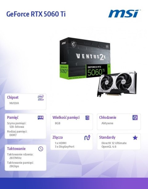 Karta graficzna GeForce RTX 5060 Ti 8G VENTUS 2X OC PLUS
