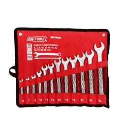 AWTOOLS KLUCZ KOMPLET PŁASKO-OCZKOWE 12szt. /6mm-22mm 6,7,8,10,12,13,14,15,16,17,19,22