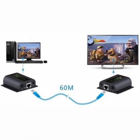 Extender HDMI po skrętce Cat.6/6a/7 do 60m, FullHD, with IR