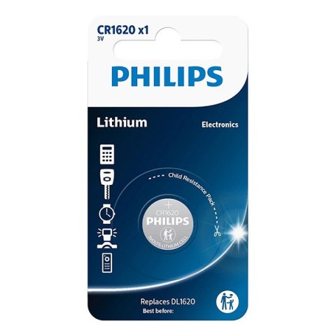 PHILIPS Jednorazowa litowa baterie CR1620, 1-pack