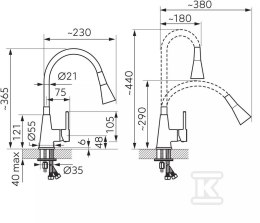 BAT.ZUMBA II ZLEW.CZARNA WYL.2-FUNK.CHR.