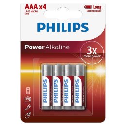 PHILIPS Jednorazowa alkaliczna baterie AAA, 4-pack