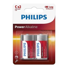 PHILIPS Jednorazowa alkaliczna baterie C, 2-pack