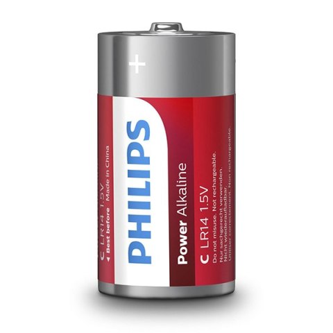 PHILIPS Jednorazowa alkaliczna baterie C, 2-pack