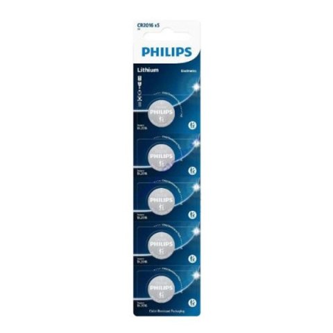 PHILIPS Jednorazowa litowa baterie CR2016, 5-pack