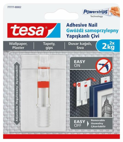 TESA GWÓŹDŹ SAMOPRZYLEPNY DO TAPET 2KG /REGULOWANY