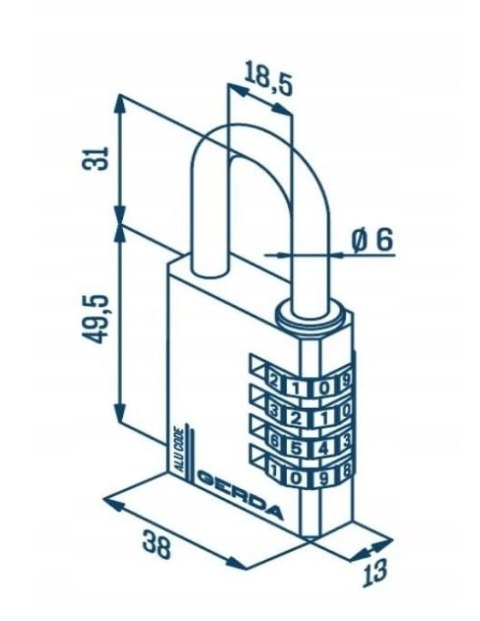 KŁÓDKA PAŁĄKOWA ALUMINIOWA SZYFROWA 4 DYSKI KAS S40 CZARNA