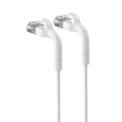Patchcord kat.6a U/FTP 1Gbps miedź kabel sieciowy skrętka, łamana końcówka 2m biały
