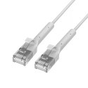 Patchcord kat.6a U/FTP 1Gbps miedź kabel sieciowy skrętka, łamana końcówka 2m biały