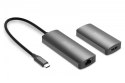 Przedłużacz/Extender USB-C - HDMI 30m po skrętce Cat.6 4K120Hz HDCP 2.3 (zestaw)