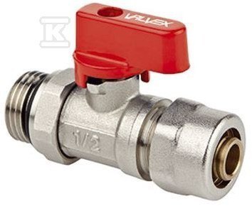 ZAWÓR MINI PLUS G1/2"X16 PEX/AL, CZERW.