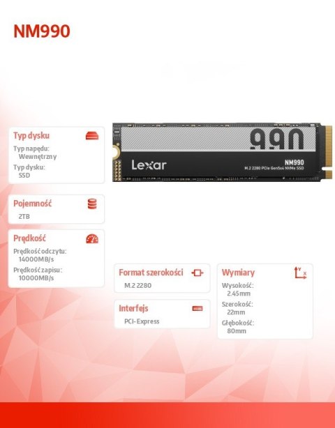 Dysk SSD NM990 2TB Gen5 14000/10000