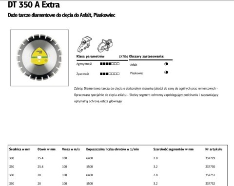 K.TARCZA DIAM.SEG.350x3,2x25,4 DT350A