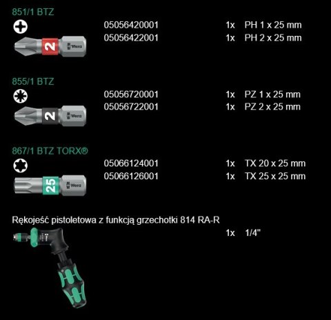 KRAFTFORM KOMPAKT PISTOL RA-R 2, 13 CZĘŚCI