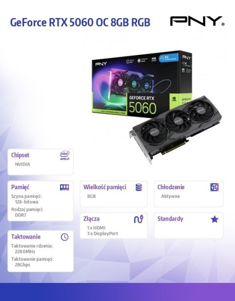 Karta graficzna GeForce RTX 5060 OC 8GB RGB VCG50608TFXXPB1-O