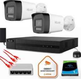 Zestaw do monitoringu Hilook 2 kamery IP IPCAM-B8-30DL/A z dyskiem 1TB
