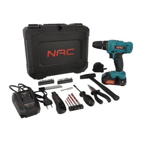 NAC.WKRĘTARKA 20V 1x2,0Ah Z ZESTAWEM NARZĘDZI
