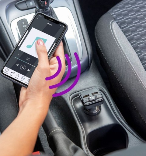 Transmter FM z bluetooth z ładowarką 18W