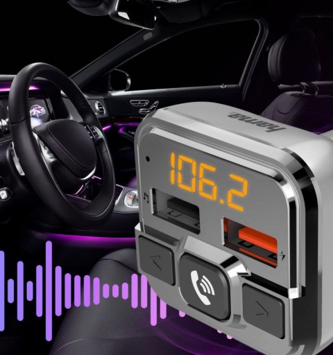 Transmter FM z bluetooth z ładowarką 18W