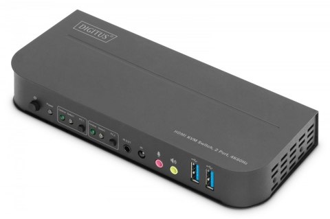 Przełącznik KVM 2 portowy, 2x HDMI IN, 1x HDMI OUT, 2x USB A, 1x Audio, 4K x 2K 60Hz, IN&OUT