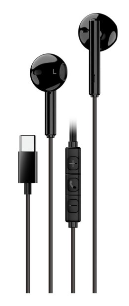 Genius HS-M366 słuchawki z mikrofonem, czarna, 360°obrotowy klips, USB Type-C