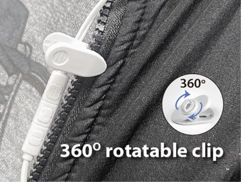 Genius HS-M366 słuchawki z mikrofonem, czarna, 360°obrotowy klips, USB Type-C