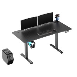 ULTRADESK Biurko dla gracza LEVEL V2, 140x68cm, 72-117cm, elektycznie regulowany, bez podkładki