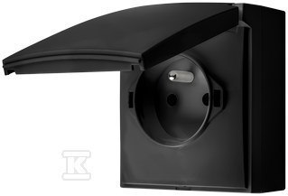 GN.1-KR.Z/U IP44 CZARNY MAT AQUACLICK