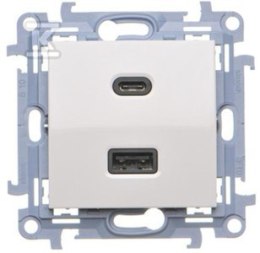 ŁADOWARKA 2XUSD C+A 30W BIALY SIMON10