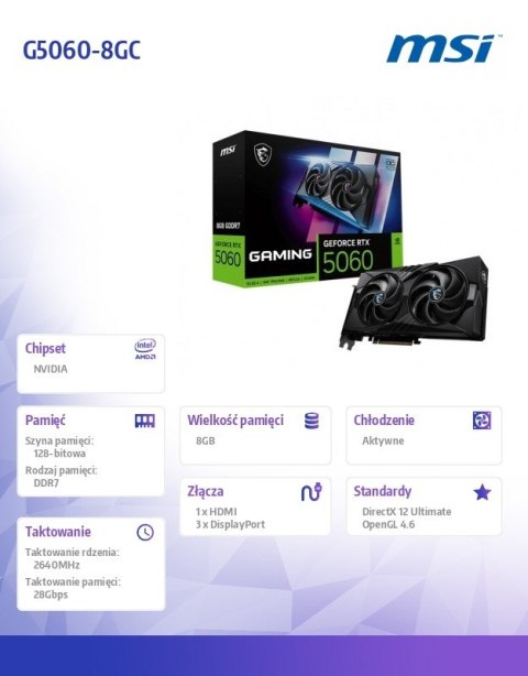 Karta graficzna GeForce RTX 5060 8G GAMING OC