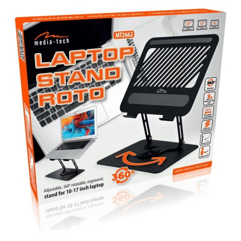 Obrotowa, ergonomiczna podstawka pod laptopa 10-17 LAPTOP STAND ROTO MT2662 pełna regulacja