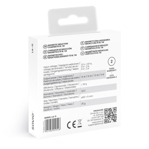 Magnetyczna ładowarka indukcyjna 15 W LA-11