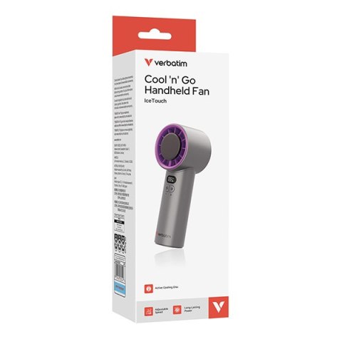 Verbatim Wentylator ręczny, Cool ,n, Go Ice Touch, szary / fioletowy