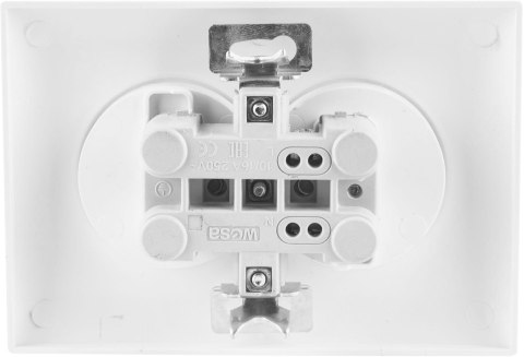 Gniazdo podwójne z uziemieniem VCX WESA LC 16 Biały